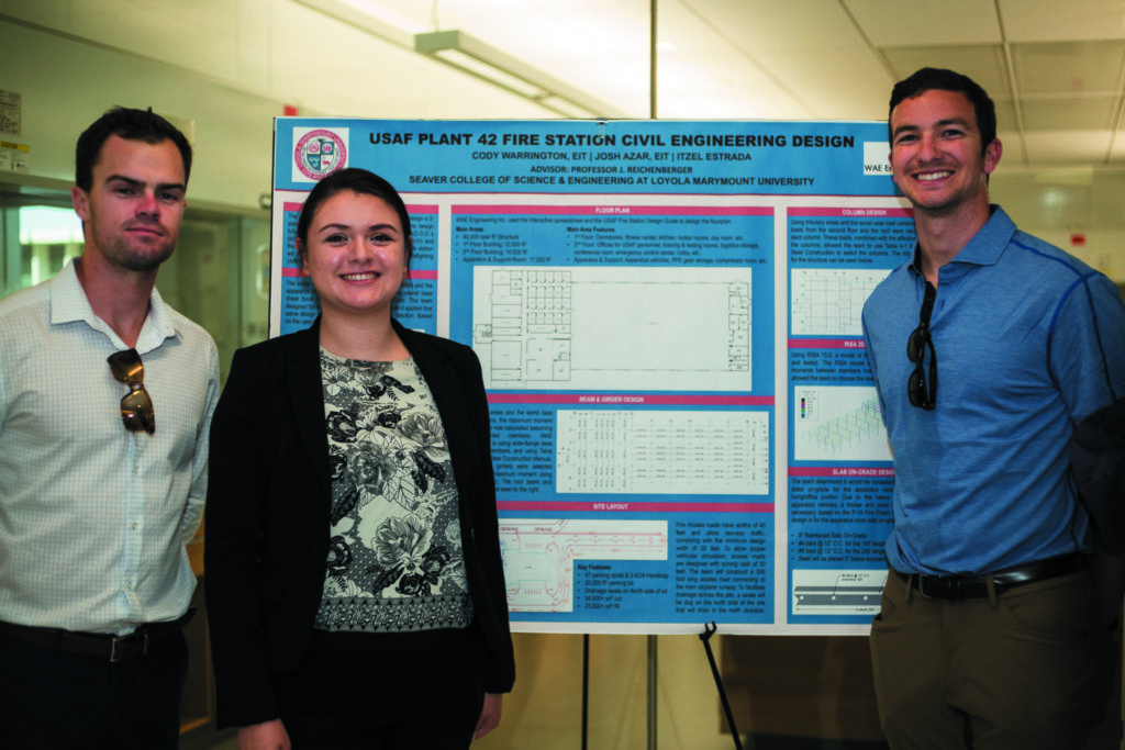 Seaver students and their research poster