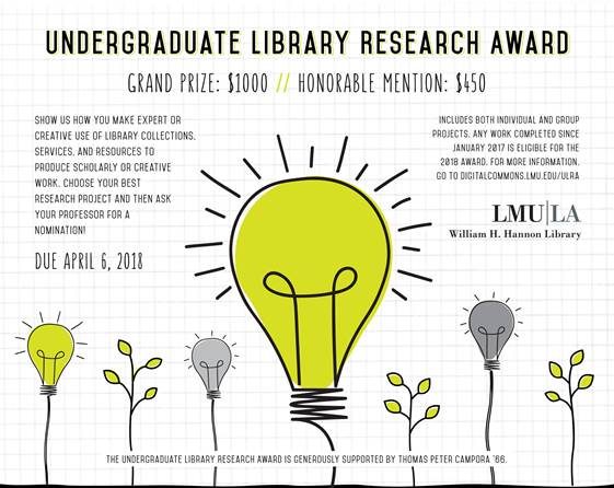 Undergraduate Library Research Award Flyer