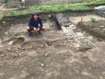Luis Kay at archaeological dig site