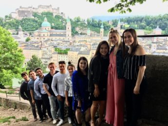 The study abroad group headed to a dinner and concert in Salzberg, Austria