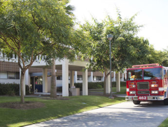 Fire truck on campus