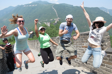 Students at the Great Wall of China