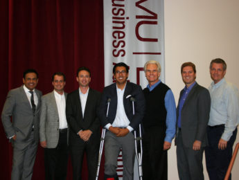 Edgard Asensio, Ryan Mansour, Scot Eisendrath, Oliver Pilco, Prof. Chris Manning, Anthony Walker and Neil Cadman (L to R)