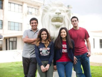 posed students on campus