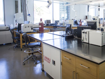 A student science laboratory in the Seaver Life Sciences Building