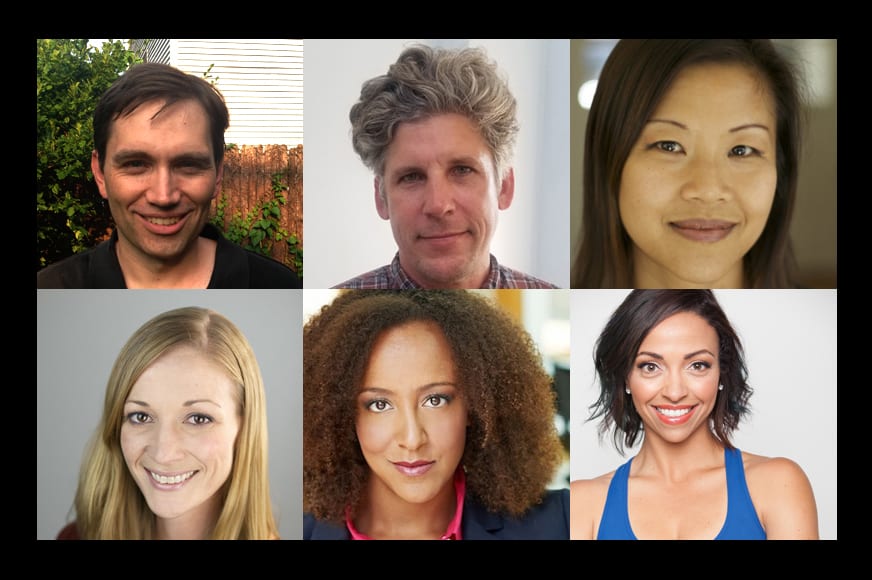 Compilation photo of six new faculty members