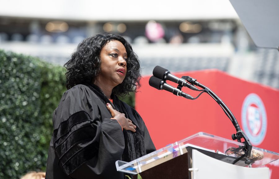 Viola Davis speaking at LMU Commencement 2021