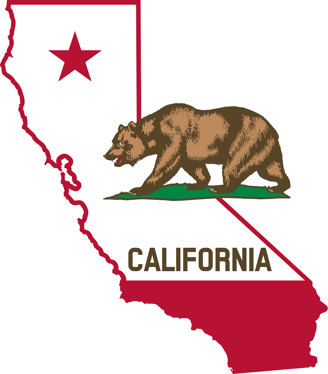 California map with bear