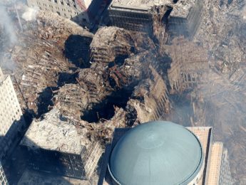 Ground zero in New York's 9/11 World Trade Center attack.