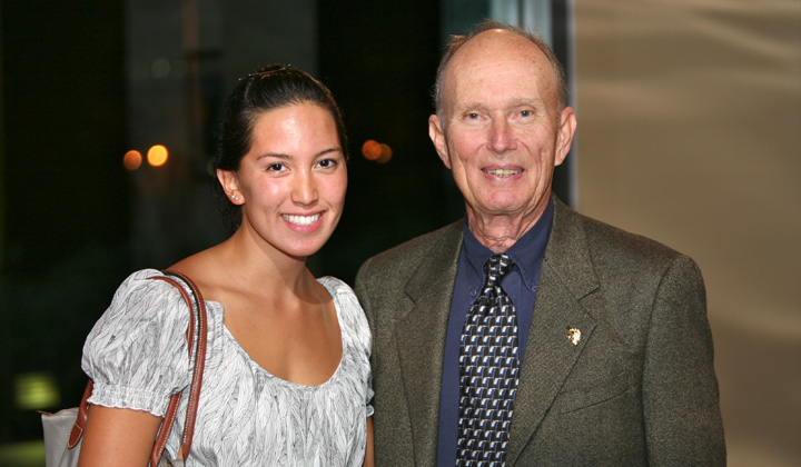 Jerry Mook ’58 with student-athlete scholarship recipient Kristin Lutjen ’10
