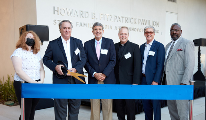 The Howard B. Fitzpatrick Pavilion is a centerpiece for the LMU School of Film and Television.