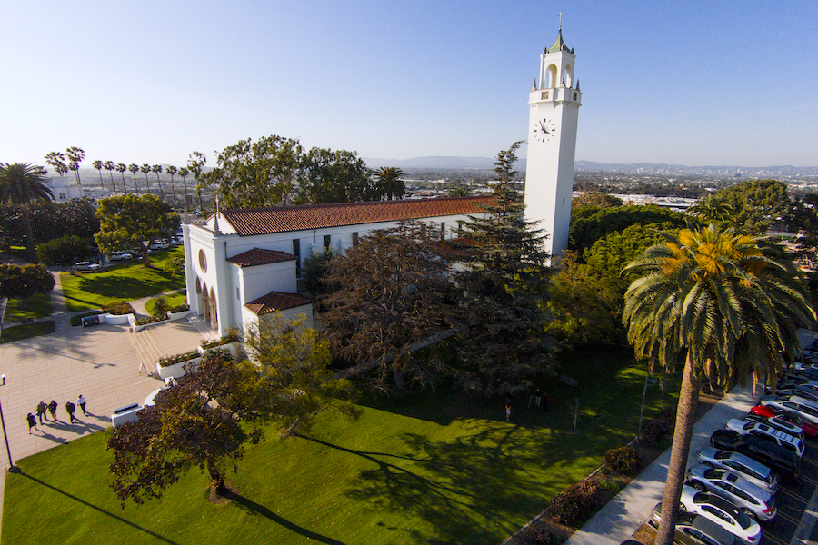 Arial view of Sacred Heart Chapel.