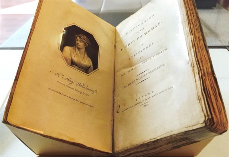 Image of An original edition of Mary Wollstonecraft’s (1792) “Vindication of the Rights of Woman: With Strictures on Political and Moral Subjects”
