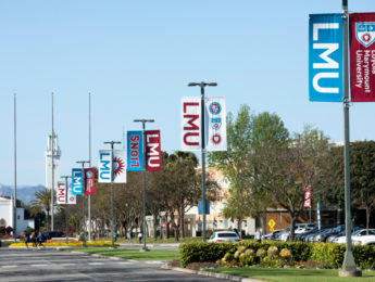 LMU campus view from Loyola Boulevard entrance