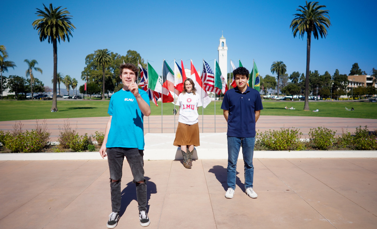 Image of students on LMU's campus