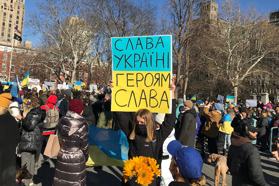 Rally in support of Ukraine at Washington Square Park