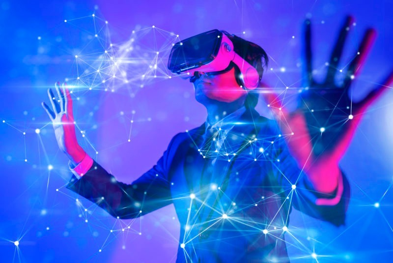 Image of person using virtual reality goggles