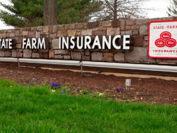 State Farm sign and logo on wall