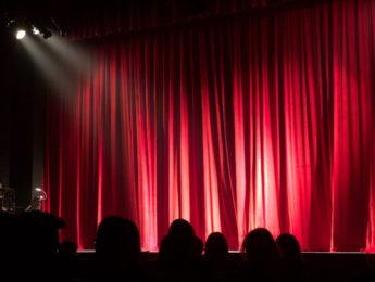 theater stage with red curtains