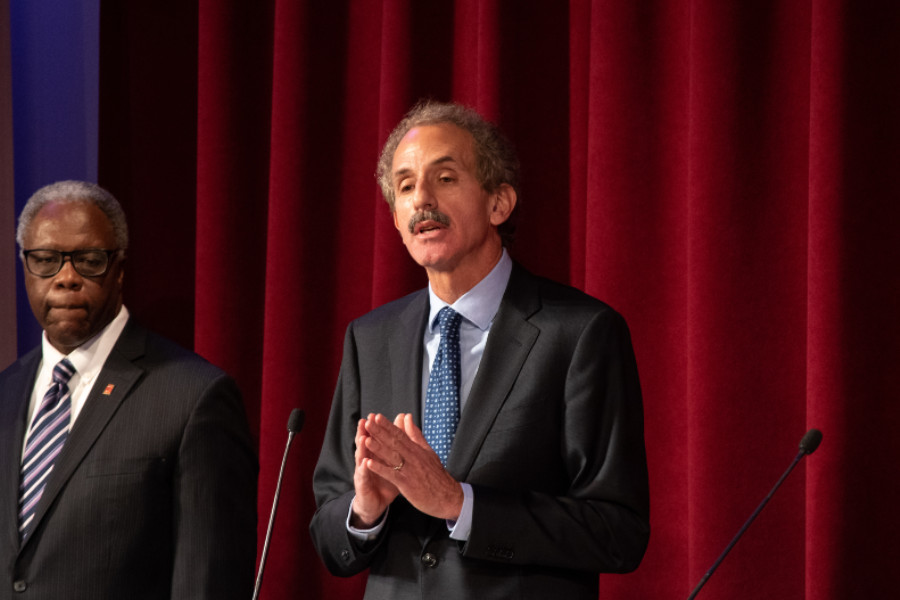 L.A. City Attorney Mike Feuer (right) with Mel Wilson