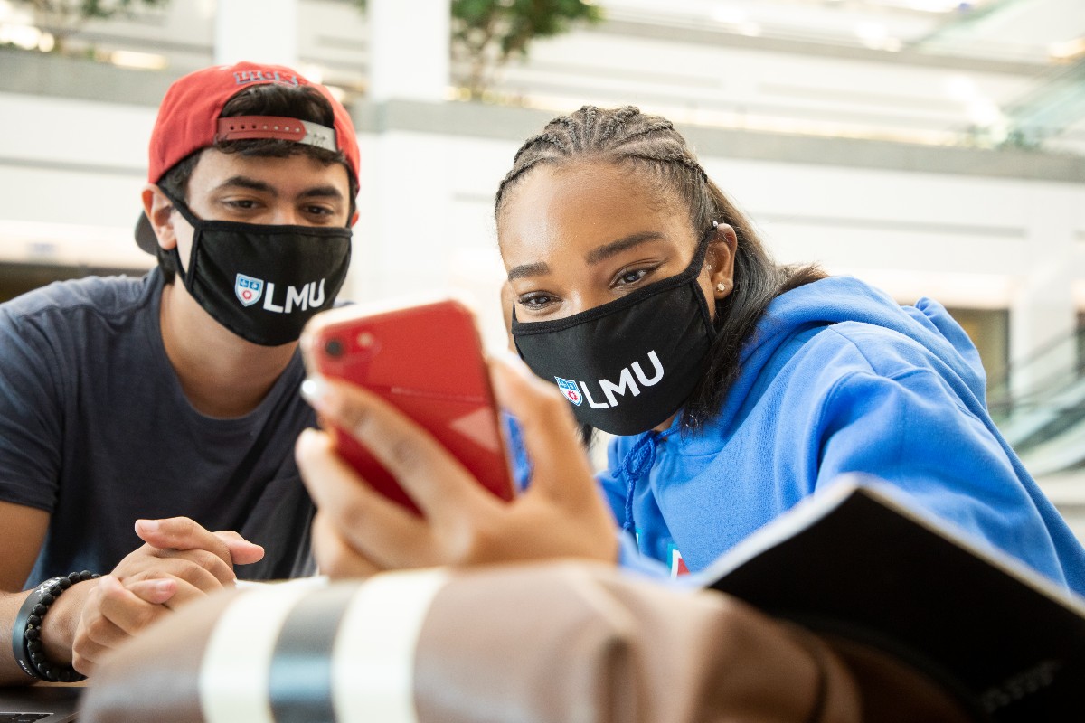 Image of students in masks