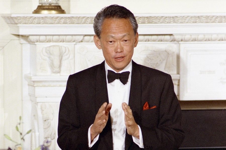 Lee Kuan Yew at a State Dinner for the Prime Minister of the Republic of Singapore in 1975.
