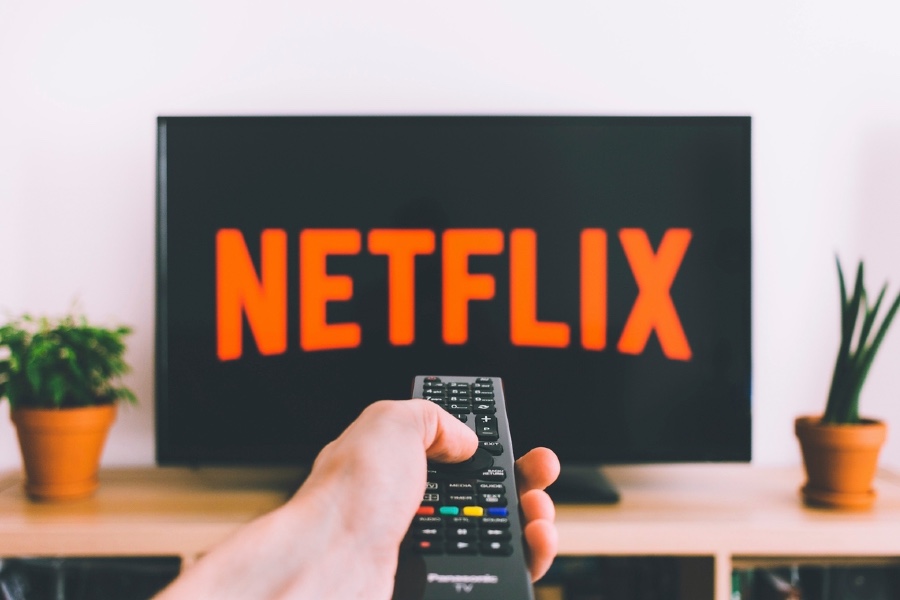 Netflix logo on TV screen