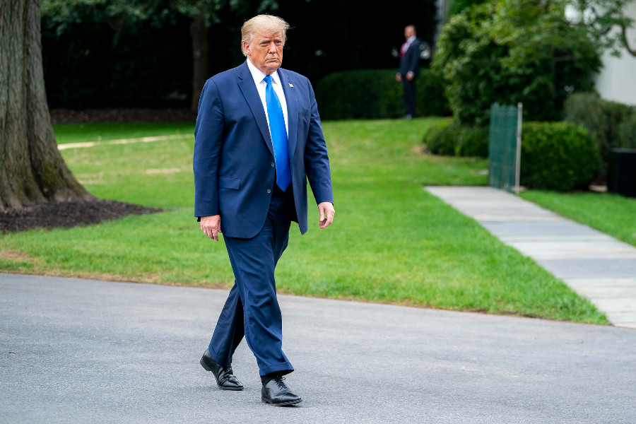 Former President Trump walking