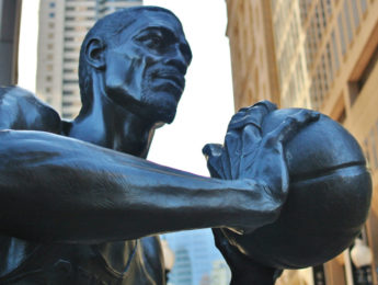 Bill Russell statue in Boston