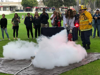 Image of a fire extinguisher demonstration