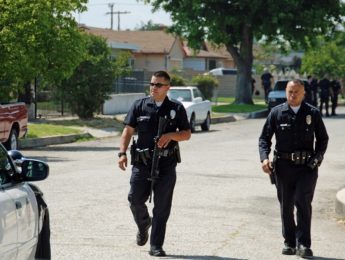 LAPD officers walking