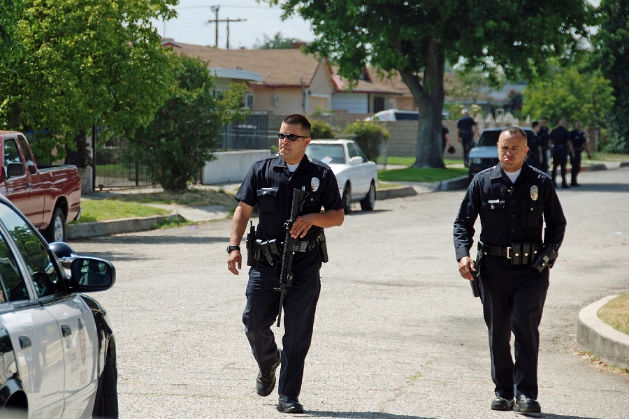 LAPD officers walking