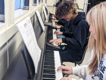 Students at WISH Academy on their new(ish) keyboards