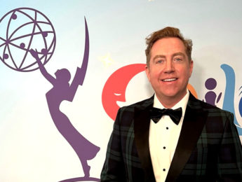 Kelly Younger on the red carpet at the Children's & Family Emmy Awards for his work on "Muppets Haunted Mansion"