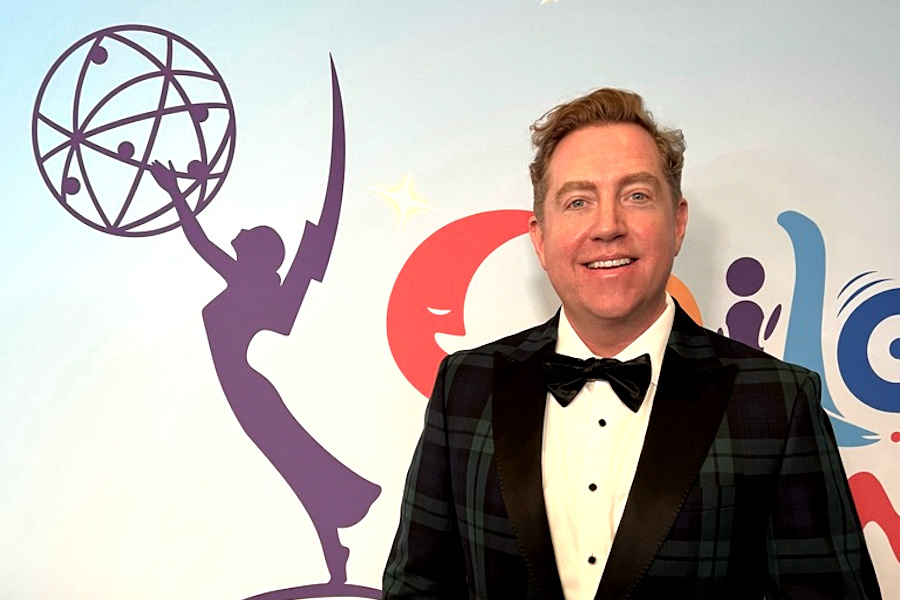 Kelly Younger on the red carpet at the Children's & Family Emmy Awards for his work on "Muppets Haunted Mansion"