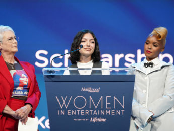 The Hollywood Reporter: Jamie Lee Curtis and Janelle Monáe with Women in Entertainment mentee and LMU scholarship recipient Melany Gambino.