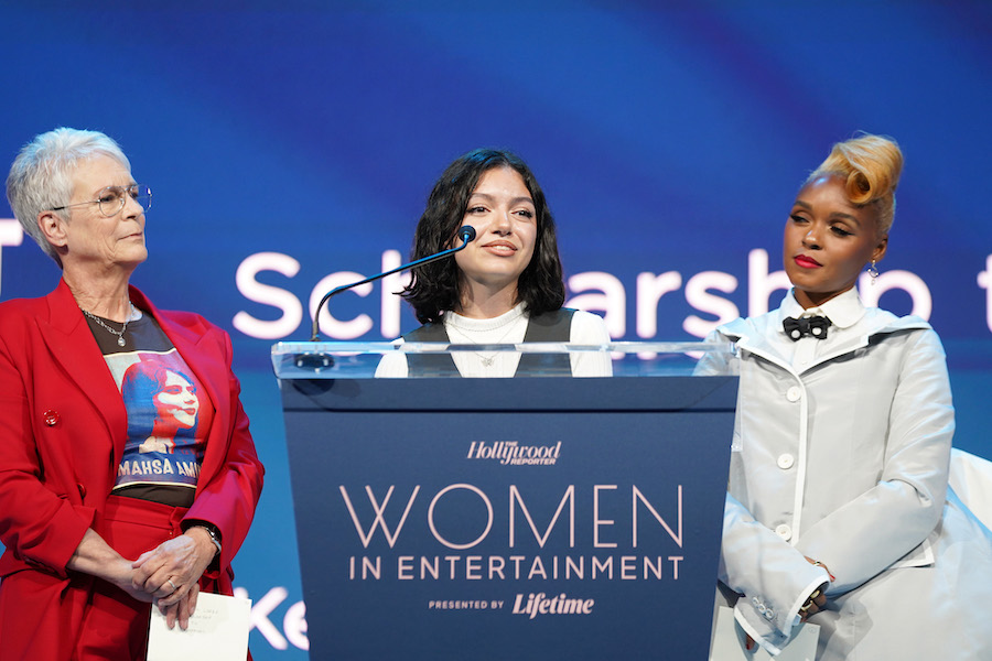 The Hollywood Reporter: Jamie Lee Curtis and Janelle Monáe with Women in Entertainment mentee and LMU scholarship recipient Melany Gambino.