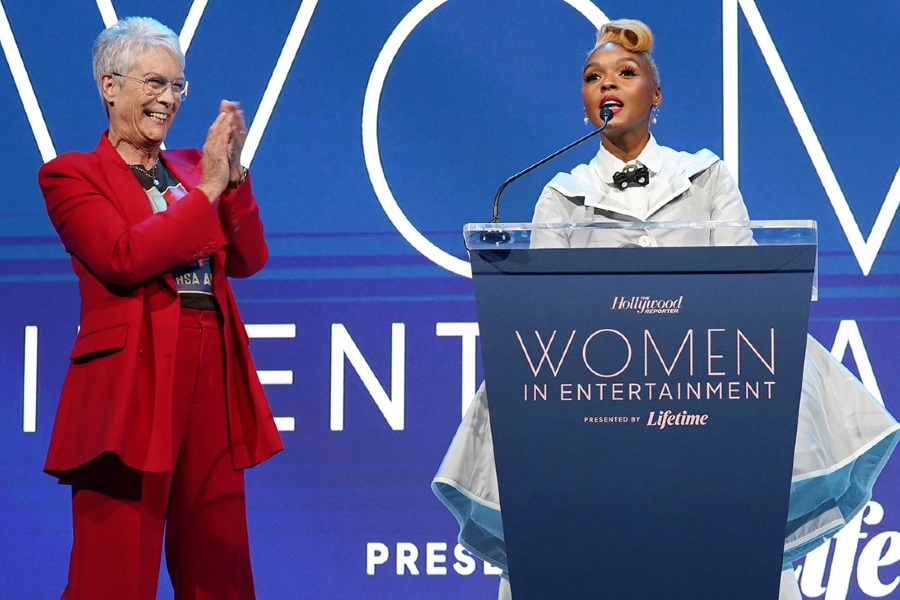 Jamie Lee Curtis (left) and Janelle Monáe Presley Ann/The Hollywood Reporter/Getty Images
