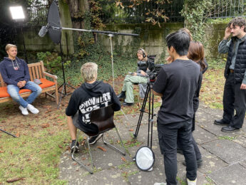 Students shooting a film