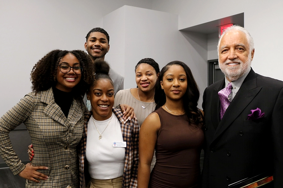 Danny Bakewell Sr. with LMU students