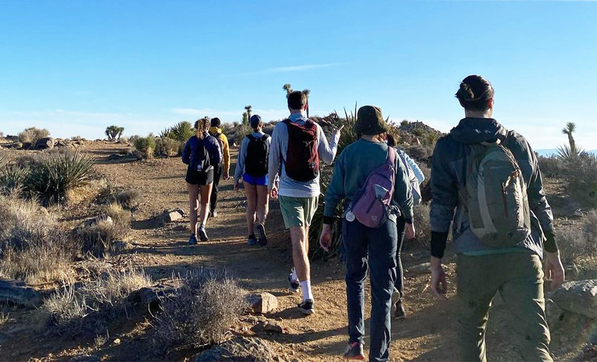Students from the LMU Outdoor Club participate in a hike in the greater Los Angeles area.