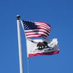 CA flag with American flag