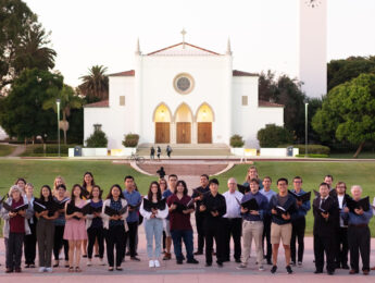 LMU Choirs Posed at Sacred Heart Chapel