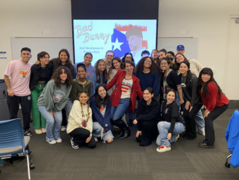 Professor Vanessa Díaz and students in the Spring 2023 “Bad Bunny and Resistance in Puerto Rico” course.