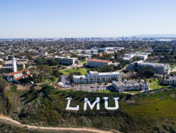 An aerial image of the LMU campus.