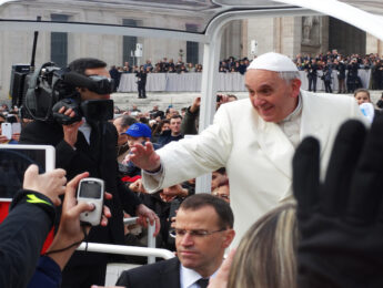 Pope Francis in a crowd