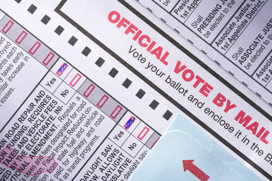 close-up of ballot
