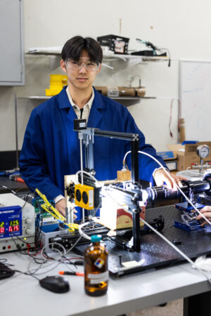 Furuta works in an engineering lab.