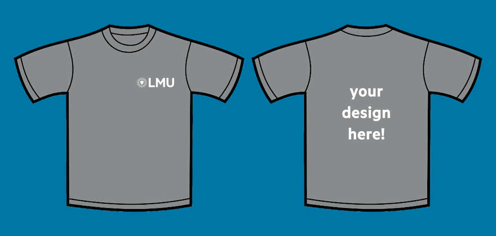A grey t-shirt with "Your Design Goes Here."