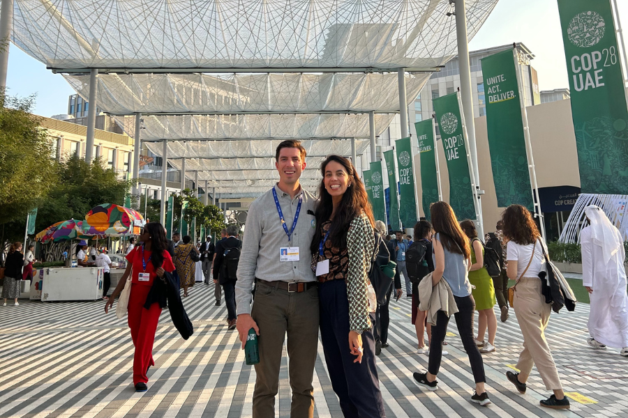 Tyler Harlan and Melissa Fitzpatrick at the COP28 Conference in Dubai